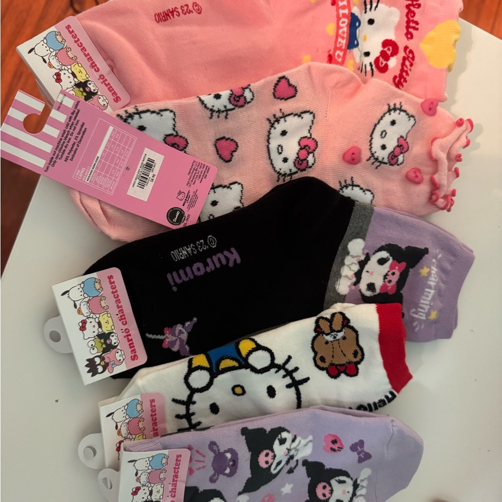 Hello Kitty Kids Socks Collection - Pink, Black, Purple